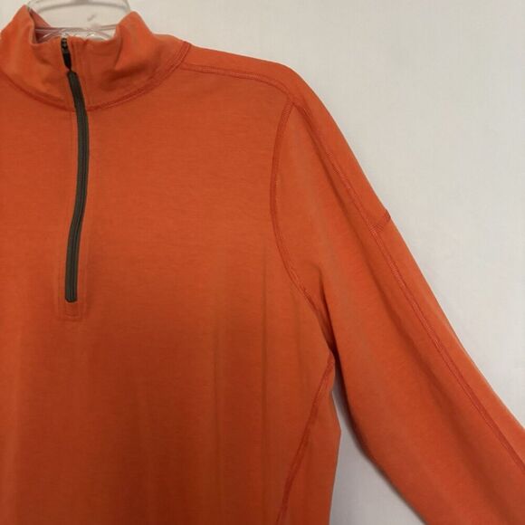 STIO Men's Sweater 1/4 Zip Pullover Lightweight Thumbholes Orange Size Medium - Picture 4 of 16